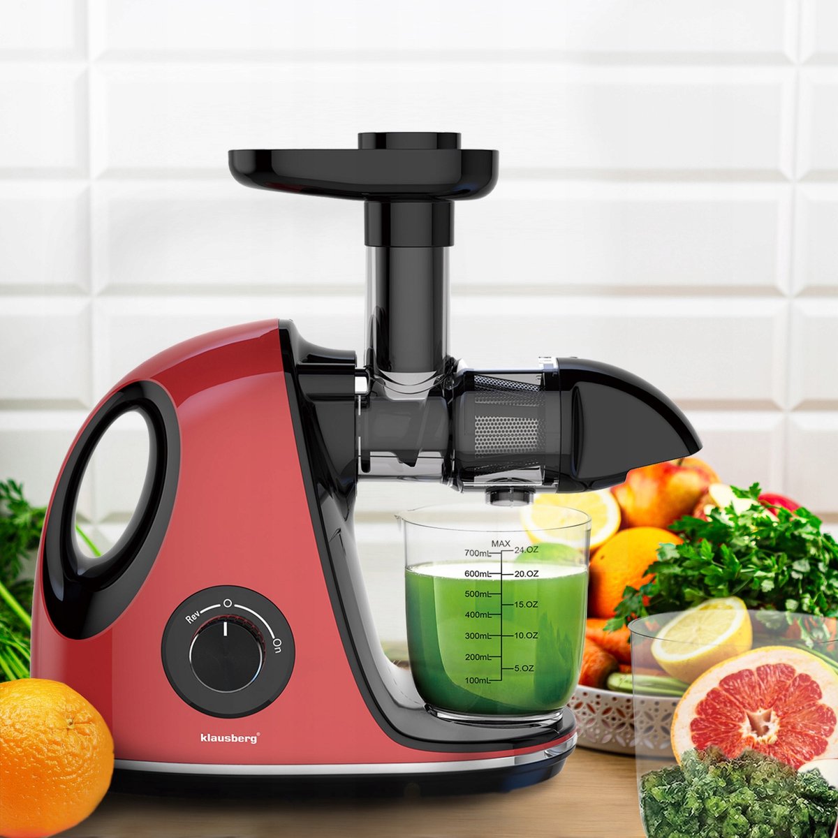 Klausberg KB-7865 slowjuicer 150 W, 700 ml, kersenrood (4)