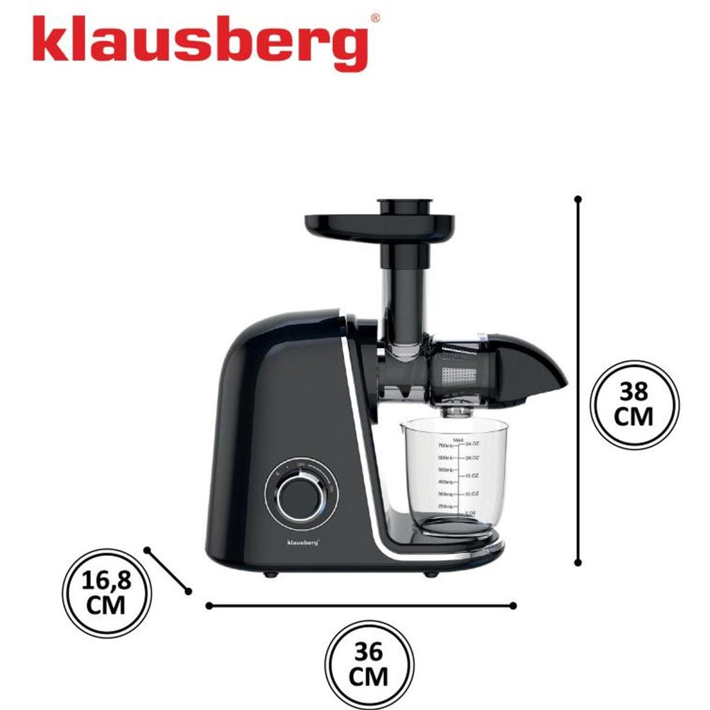 Klausberg KB-7866 slowjuicer 150 W, zwart met zilver (4)