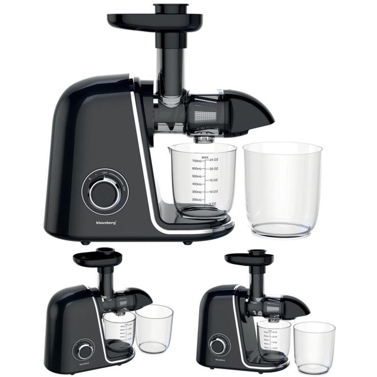 Klausberg KB-7866 slowjuicer 150 W, zwart met zilver (9)