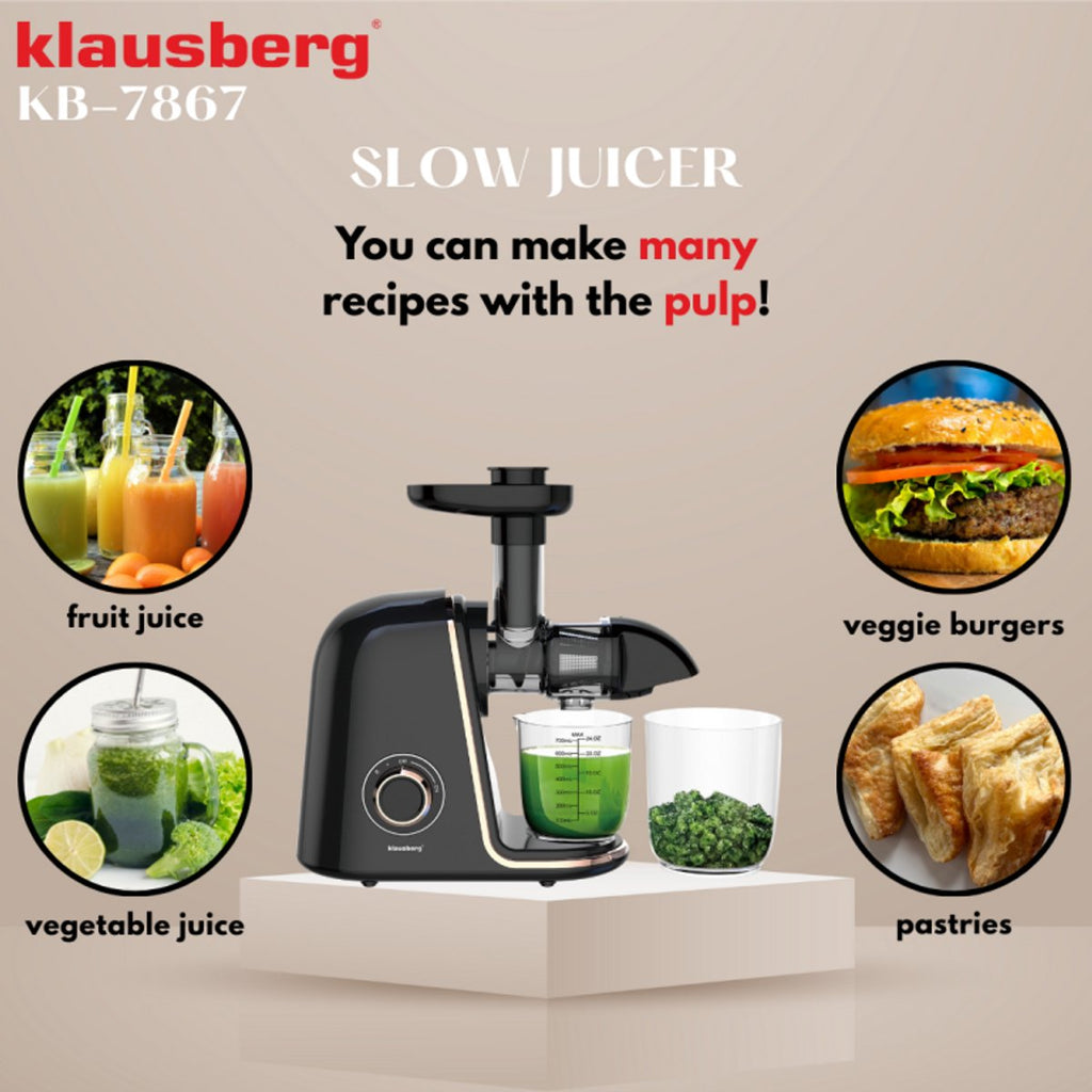Klausberg KB-7867 slowjuicer 150 W, 700 ml, roségoud (10)