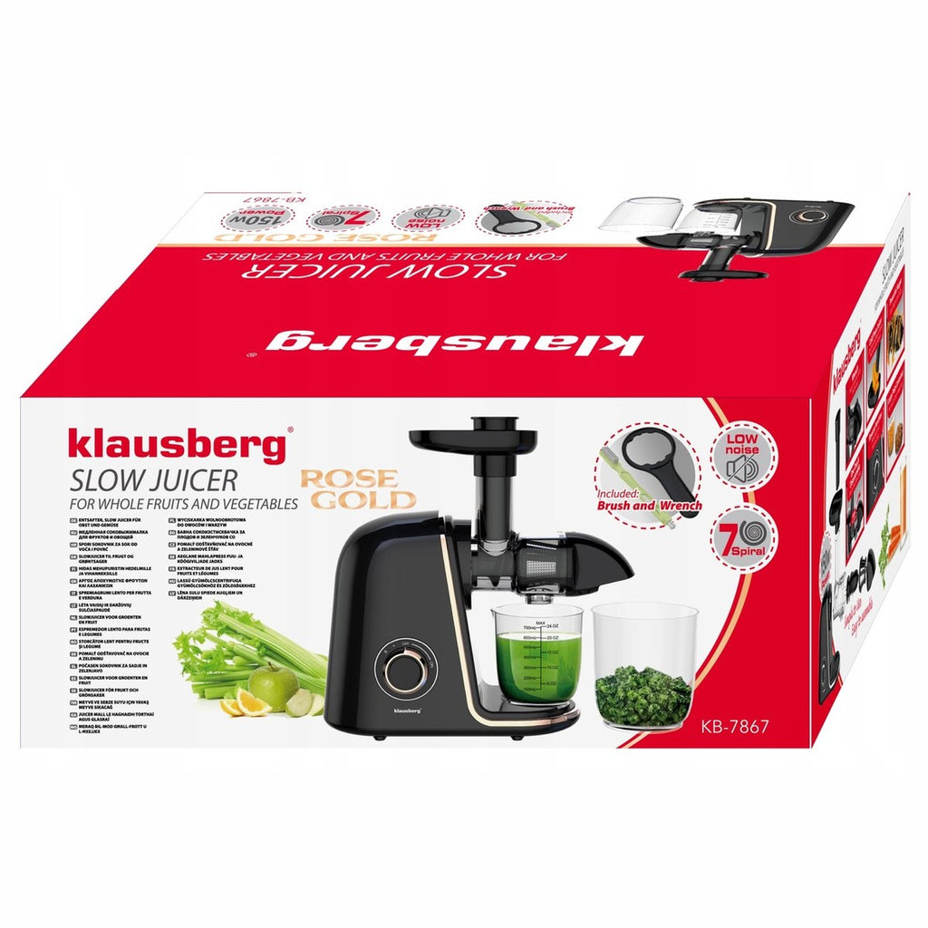 Klausberg KB-7867 slowjuicer 150 W, 700 ml, roségoud (6)