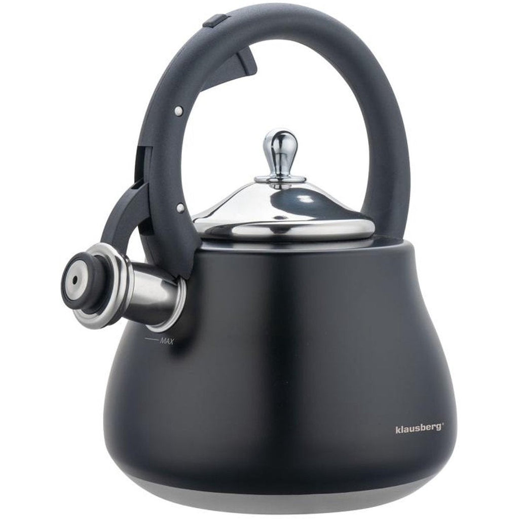 Klausberg fluitketel 2,8 L, rvs, zwart