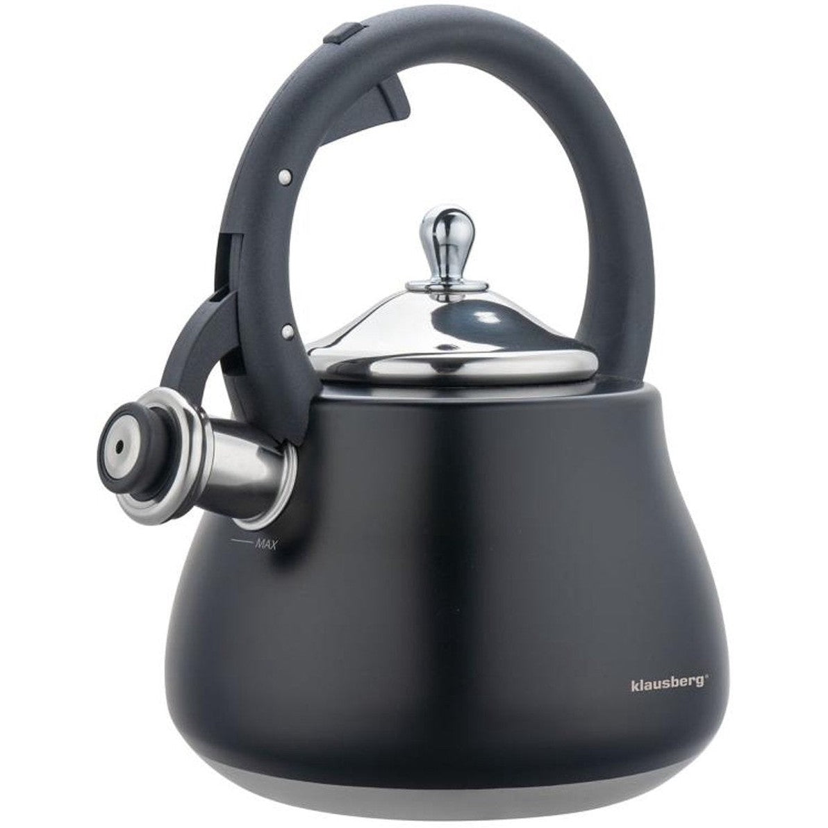 Klausberg fluitketel 2,8 L, rvs, zwart
