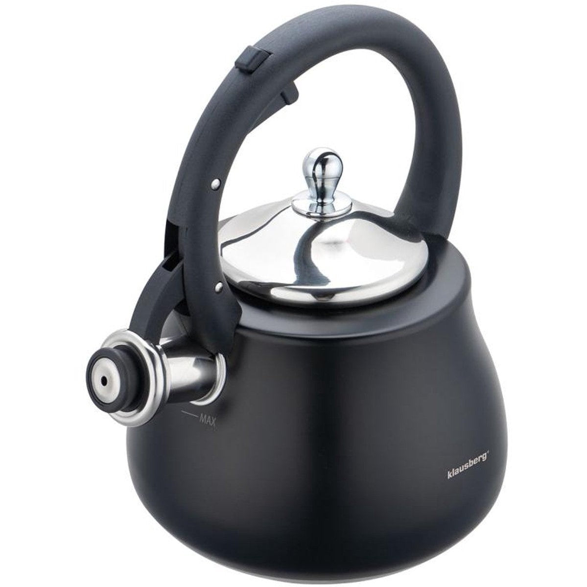 Klausberg fluitketel 2,8 L, rvs, zwart (5)