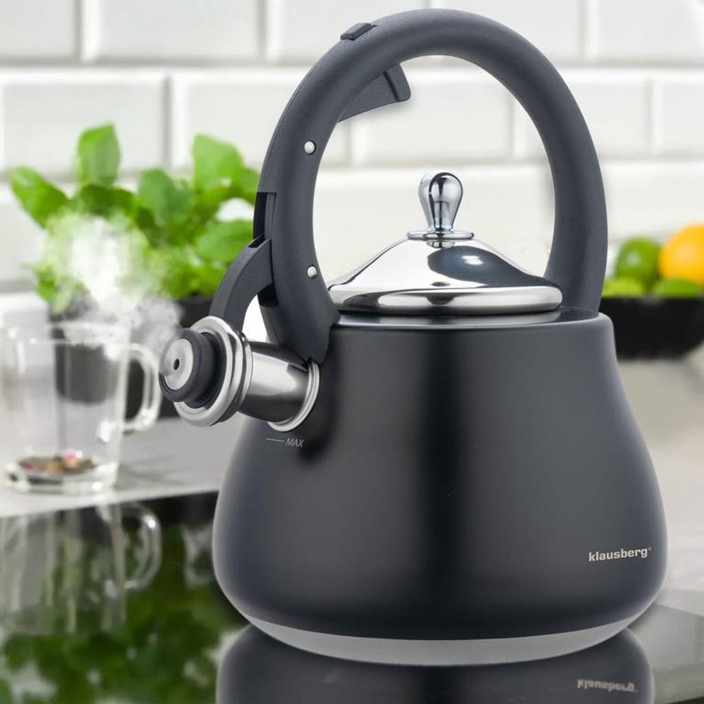 Klausberg fluitketel 2,8 L, rvs, zwart (3)