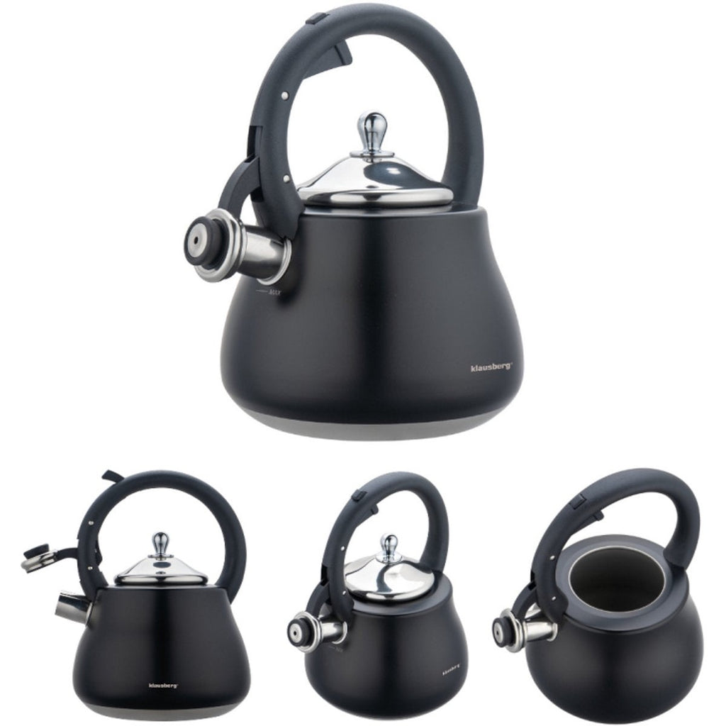 Klausberg fluitketel 2,8 L, rvs, zwart (4)