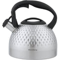 Klausberg fluitketel 3 L, rvs, zilver, voor alle warmtebronnen
