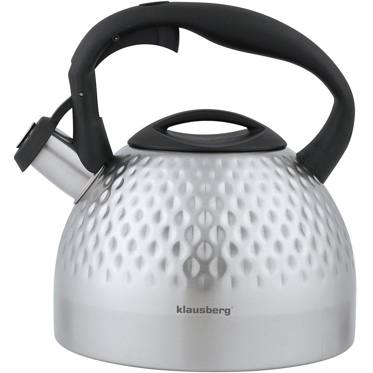 Klausberg fluitketel 3 L, rvs, zilver, voor alle warmtebronnen