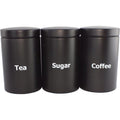 Klausberg voorraadpotten koffie, thee en suiker, zwart, set van 3