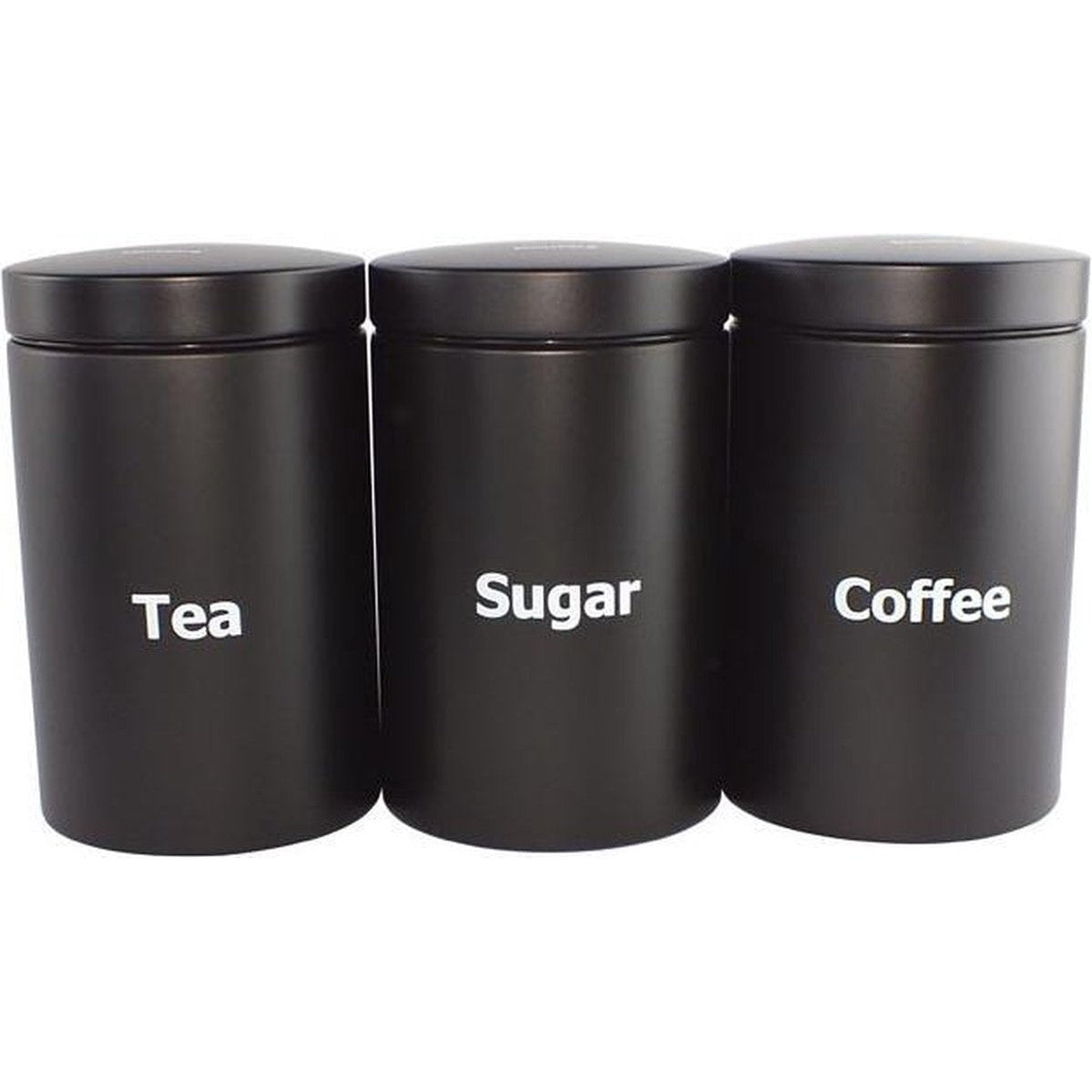Klausberg voorraadpotten koffie, thee en suiker, zwart, set van 3