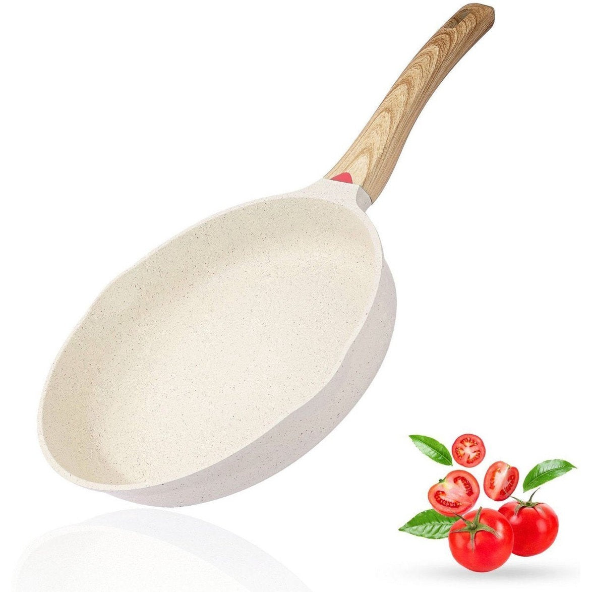 Koekenpan met antiaanbaklaag, ivoor, 20 cm, inductie