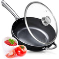 Koekenpan met deksel 28 cm, keramische coating, rvs, inductie