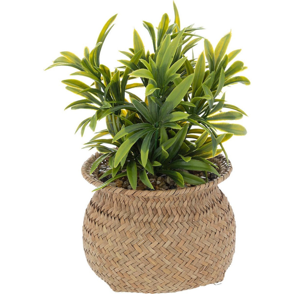 Atmosphera kunstplant Jil in gevlochten pot, 20 cm hoog