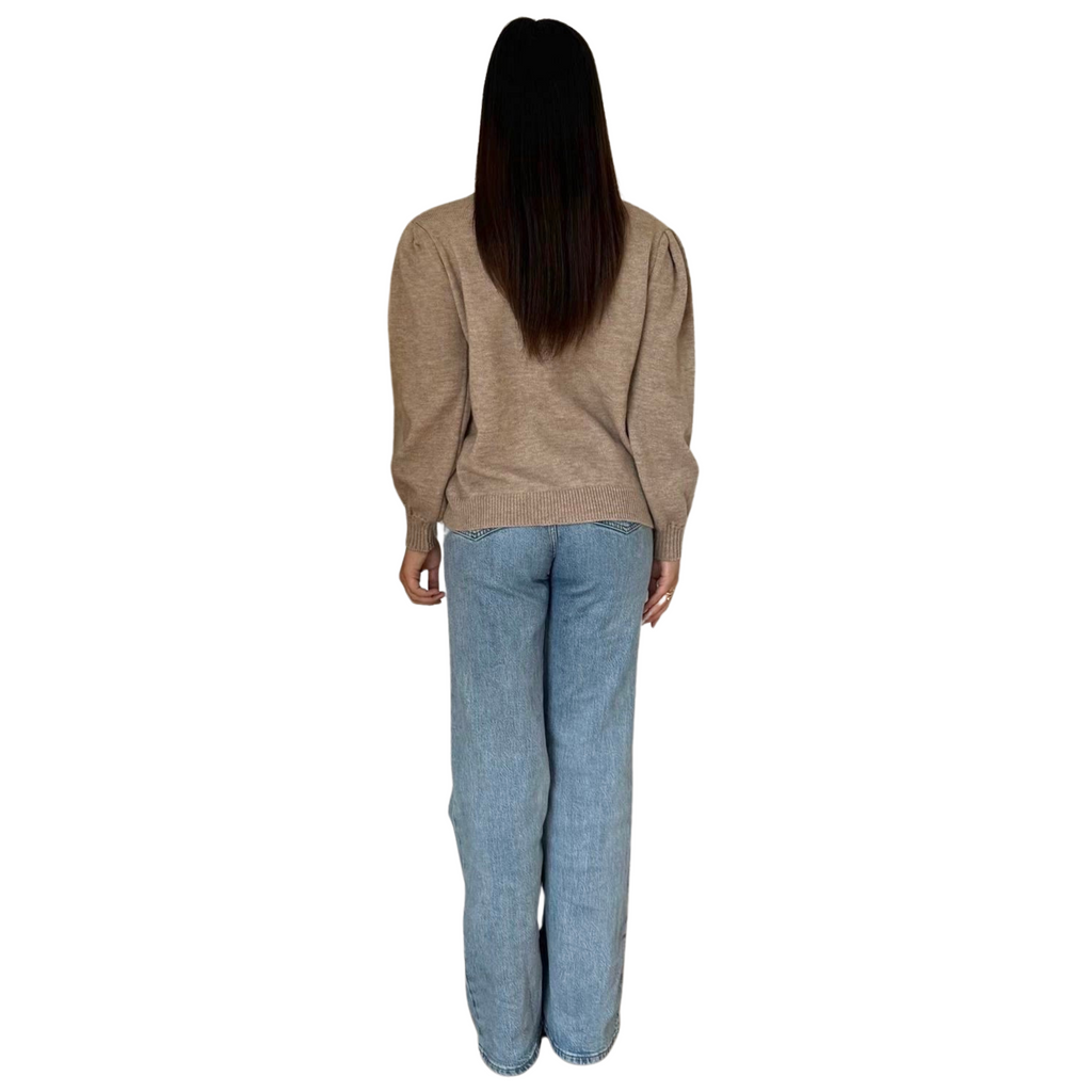 Lasca vest met knopen, taupe (2)