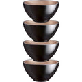 Luminarc kommetjes zwart glas, Ø 13 cm, set van 4