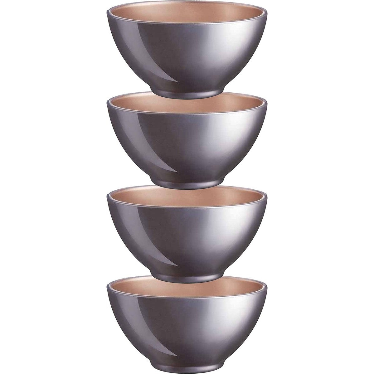 Luminarc glazen kommetjes, lila paars, Ø 13 x 6 cm, set van 4
