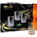 Glazen met gouden rand en kristallook, set van 6
