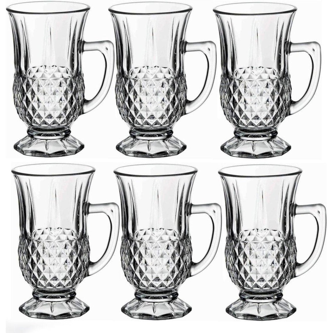 Drinkglazen met handvat 125 ml, set van 6
