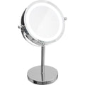 Make-up spiegel met LED op voet, Ø 18 cm, H 30 cm