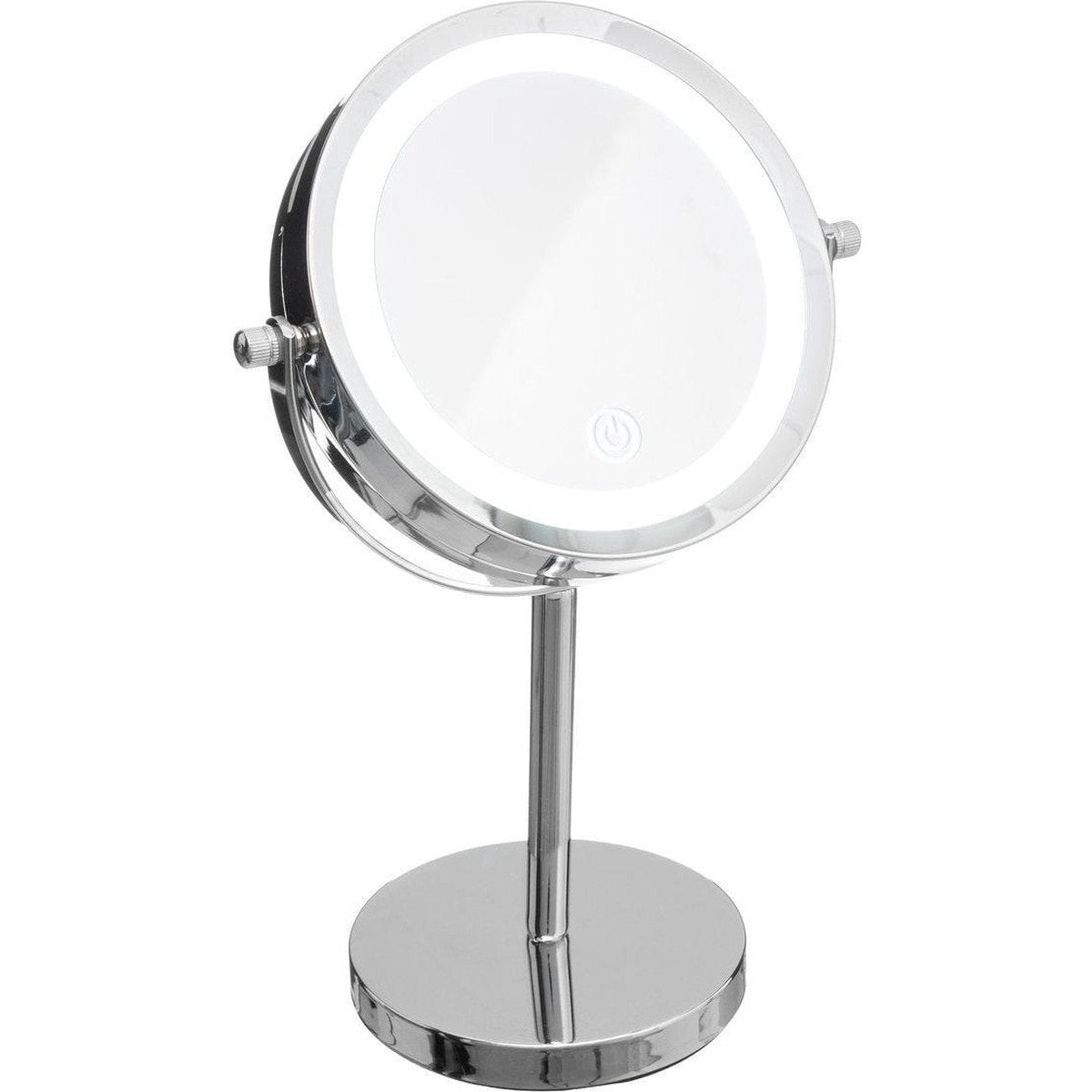 Make-up spiegel met LED op voet, Ø 18 cm, H 30 cm