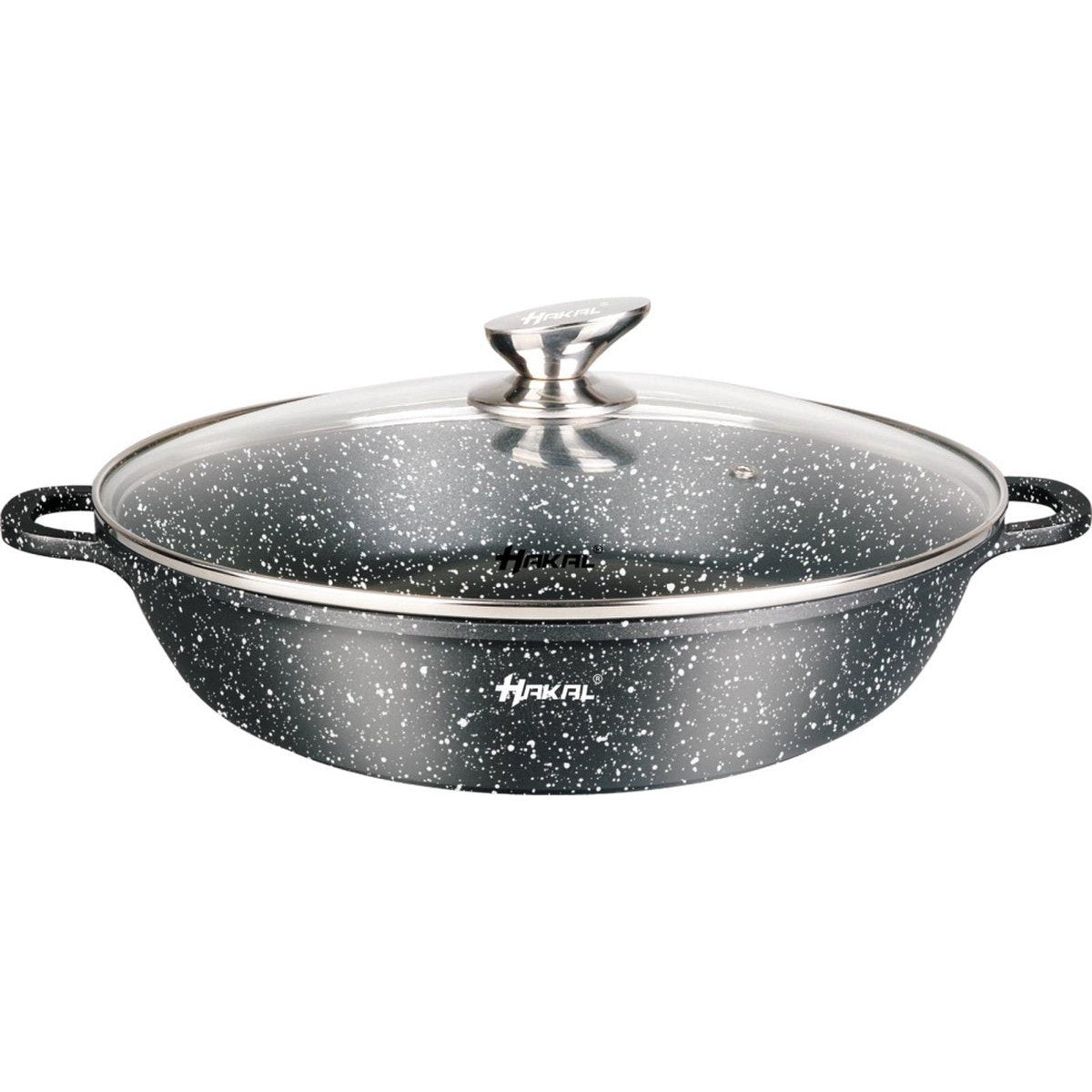 Lage braadpan met marmercoating en deksel 32 cm, inductie