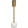 Atmosphera kandelaar van marmer, wit en goud, 27 cm
