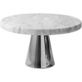 Marmeren plateau op voet, wit, Ø 20 cm