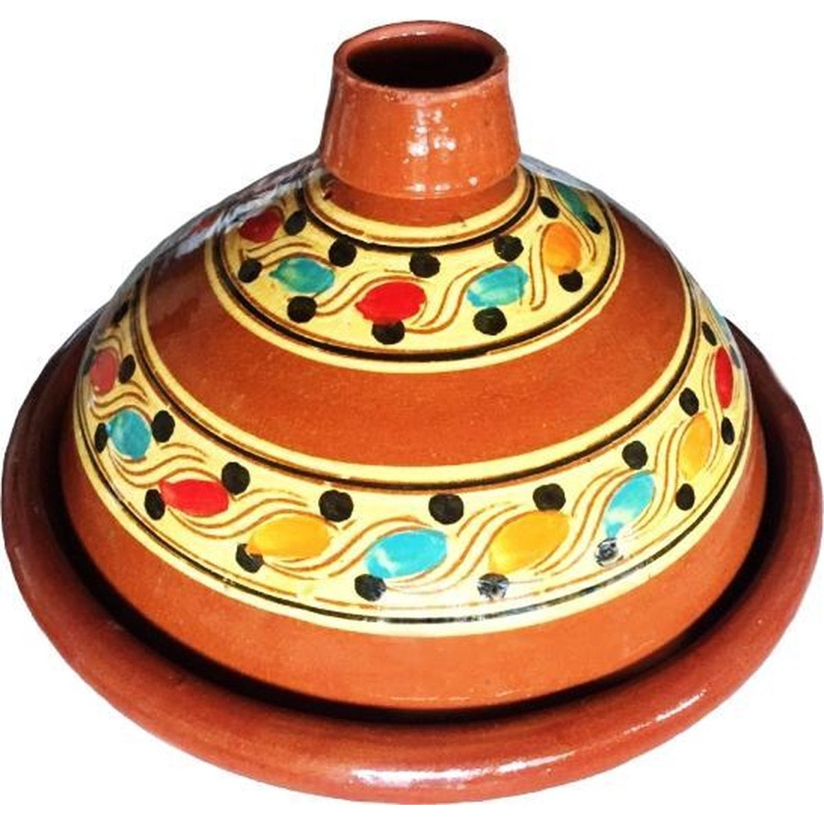 Marokkaanse aardewerk tajine Ø 35 cm, handgemaakt