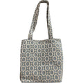 Fluwelen XL shopper Marrakech, grijs, gouden accenten
