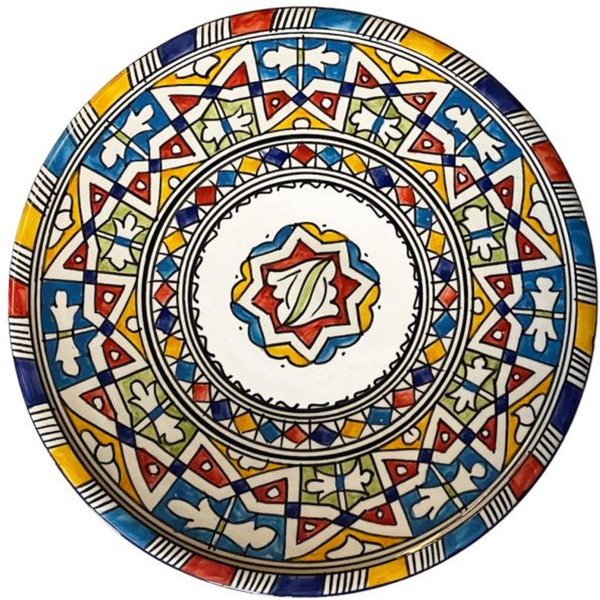 Marokkaanse keramische schaal Fes, kleurrijk, 35 cm