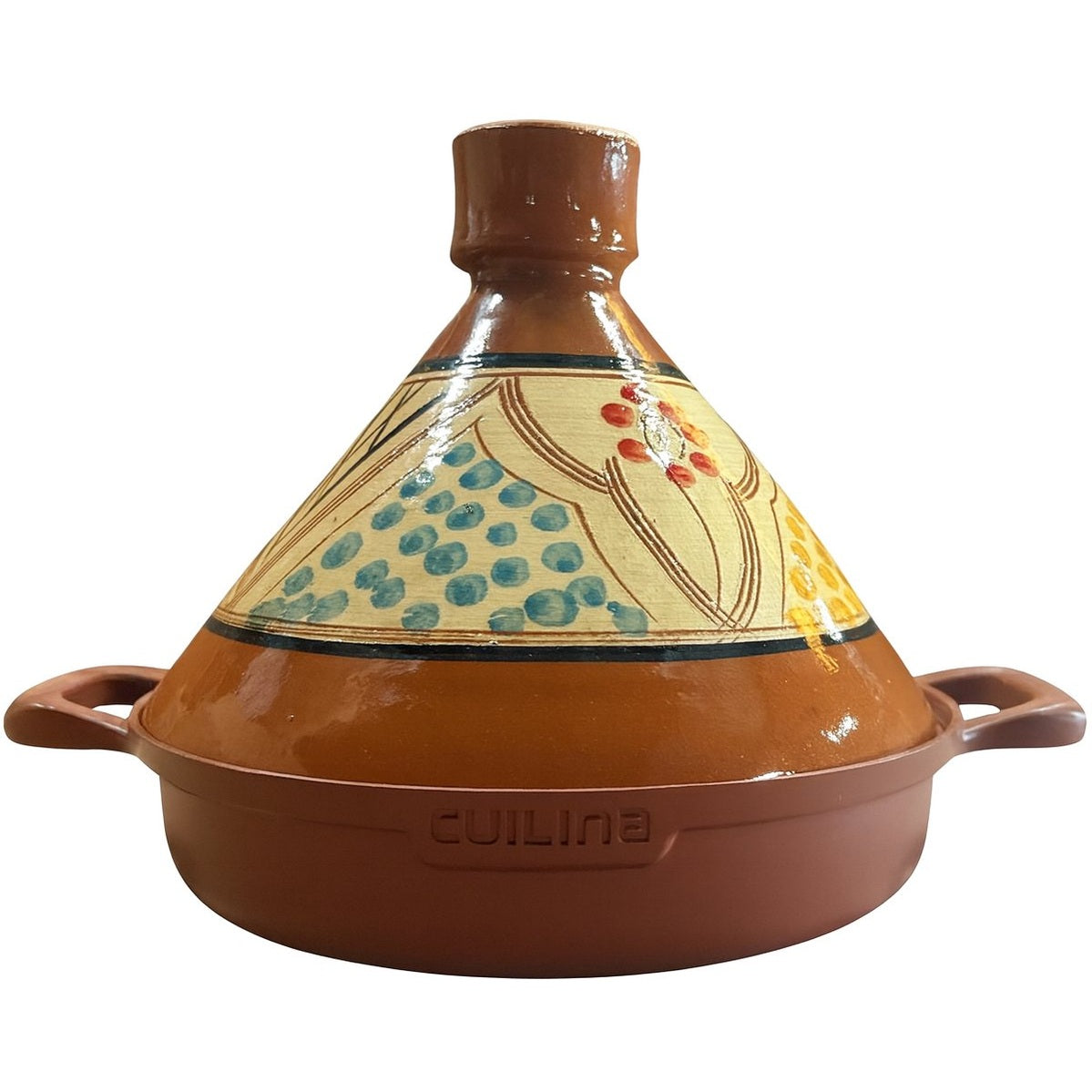 Marokkaanse tajine 30 cm, aardewerk deksel en aluminium bodem