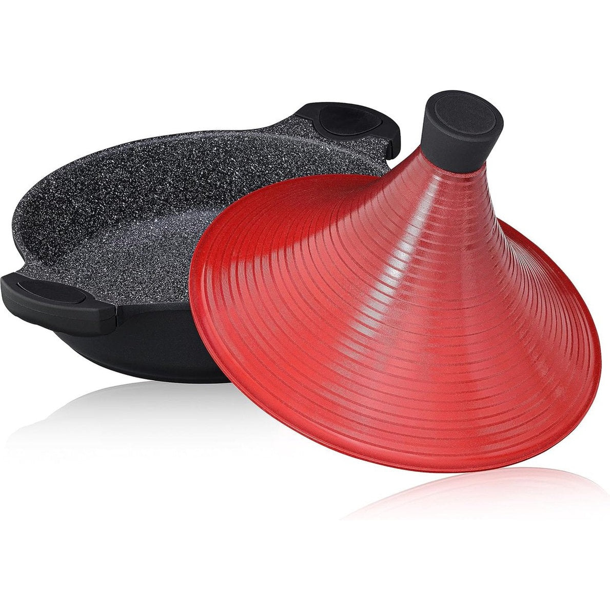 Marokkaanse Tajine Kookpot | Inductie | Zelfvullende deksel 28 cm metaal | Super Non Stick Traditionele Malse Slow Cook Tajin Braadpan'