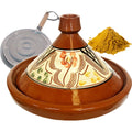 Marokkaanse aardewerk tajine 35 cm met vlamverdeler
