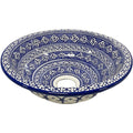 Marokkaanse waskom van aardewerk, blauw en wit, Ø 35 cm