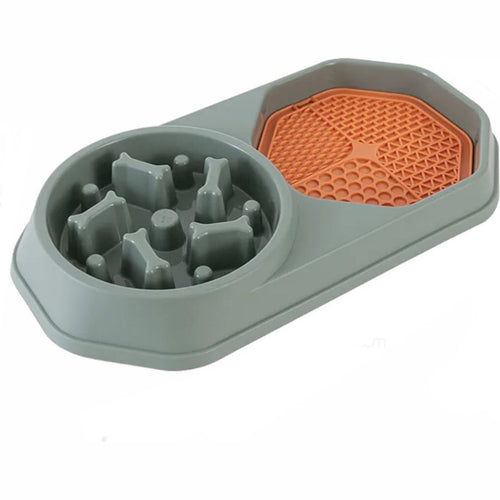 2-in-1 slowfeeder met likmat voor honden, groen