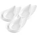 Melamine druppelschaaltjes wit, set van 6, 17,5 x 11,5 cm