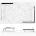 Melamine dienblad met marmerlook, wit en zilver, 40 x 25 cm