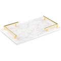 Melamine dienblad marmerlook wit en goud, 40 x 24 cm