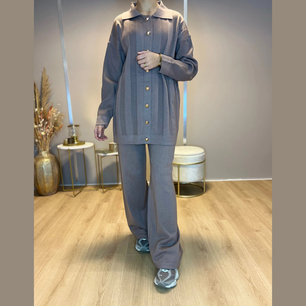 Merve Twinset - Bruin - MODESTNOVA