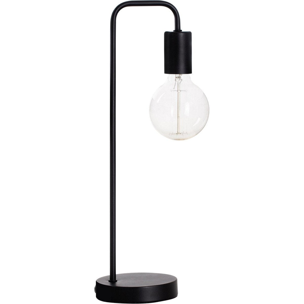 Industriële tafellamp metaal zwart, H 46 cm
