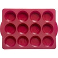 Muffinvorm siliconen rood, 12 muffins, 33 x 23,1 cm