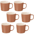 Mokken Nature terracotta, newbone porselein, set van 6 (38 cl)