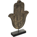 Decoratief raamornament Oasis Fatma op houten voet, goud, 37 cm