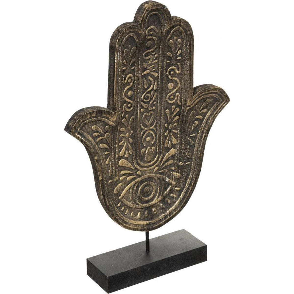 Decoratief raamornament Oasis Fatma op houten voet, goud, 37 cm