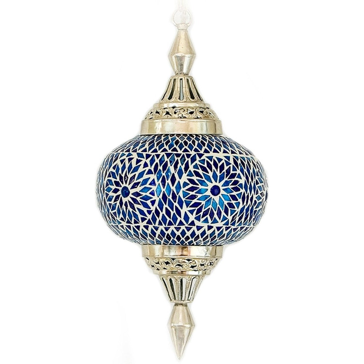 Oosterse mozaïek hanglamp pompoen, blauw