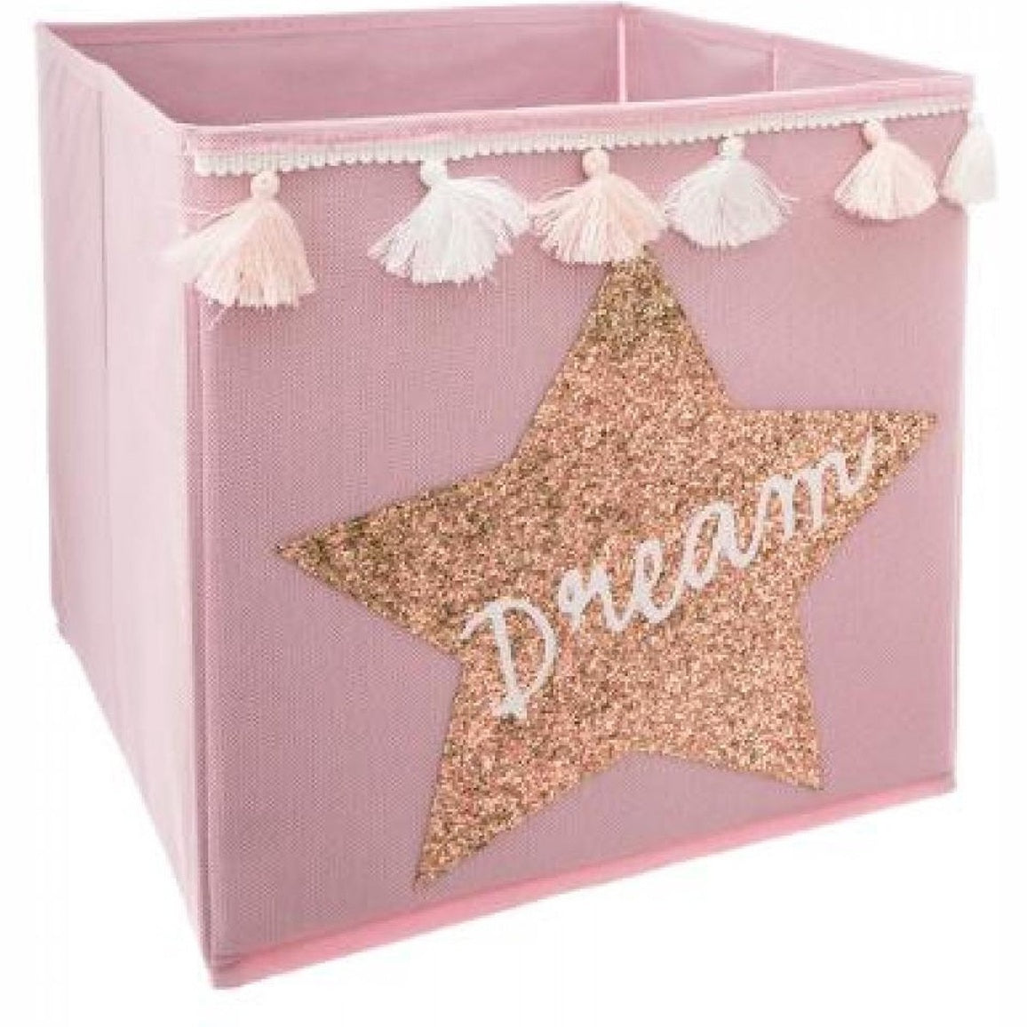 Opbergdoos vierkant Dream, roze, 29 x 29 x 29 cm