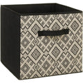 Opbergmand zwart en crème, polyester, 31 x 31 x 31 cm (29 L)