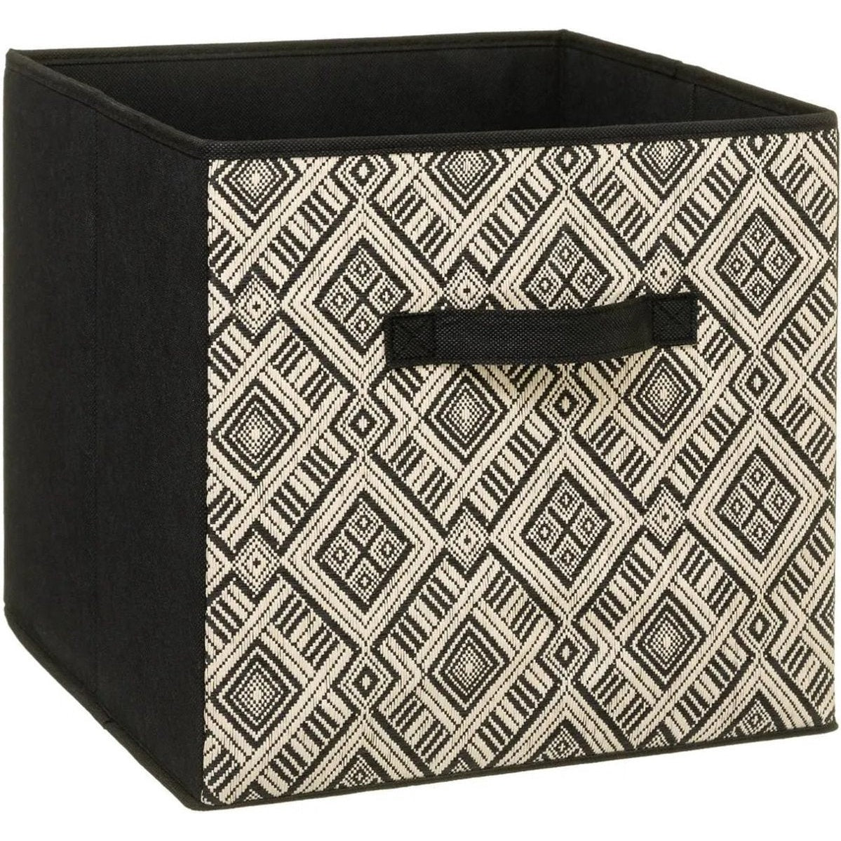 Opbergmand zwart en crème, polyester, 31 x 31 x 31 cm (29 L)