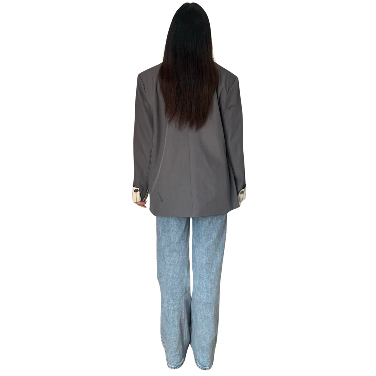 Oversized blazer, grijs (3)
