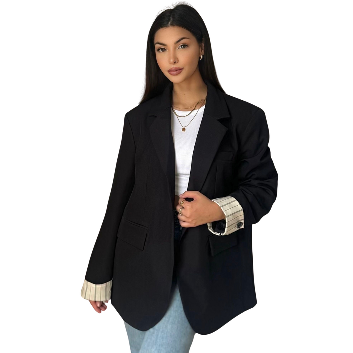 Oversized blazer, zwart